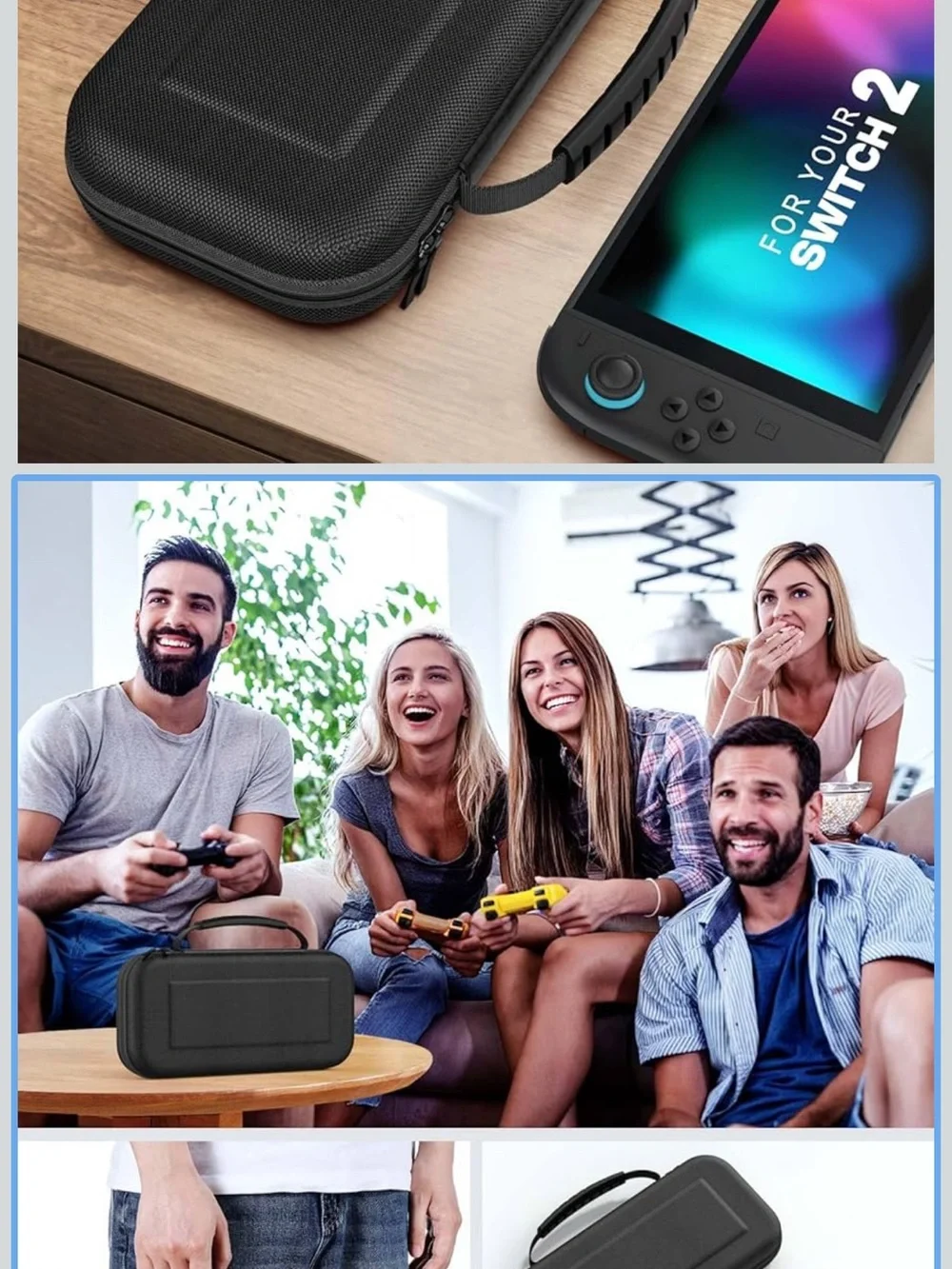 Protective Black Travel Case for Nintendo Switch 2